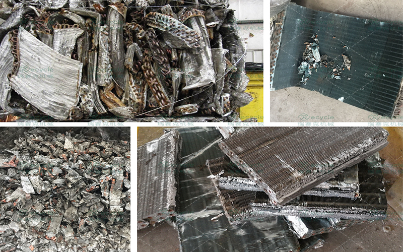铜铝水箱破碎分离机物料对比图